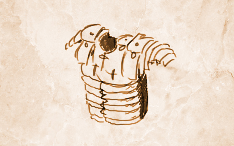 Zeichnerische Darstellung einer römischen Lorica Segmentata